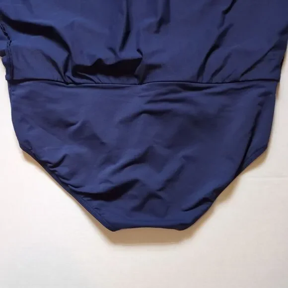 Lands' End Womens 14 Navy Blue Swim Skirt Suit Bottom Lined Built In Brief Beach - Picture 7 of 8
